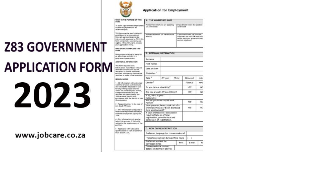 Download New Z83 Form 2023 Jobcare 8847